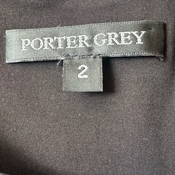 Porter Grey 100% Leather Black Sleeveless Sheath Dress Size 2 EUC! - Picture 5 of 7